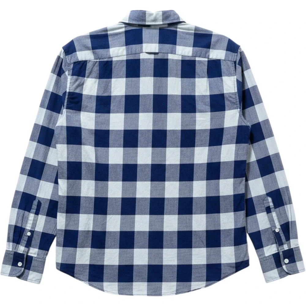 J.Crew Mens Buffalo Plaid Check Button down Summer Shirt sz Large Slim Cotton